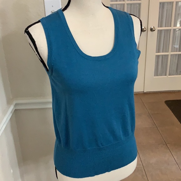 Grace Elements blue sleeveless lightweight  silk blend sweater vest Size XS/PP - Picture 10 of 14